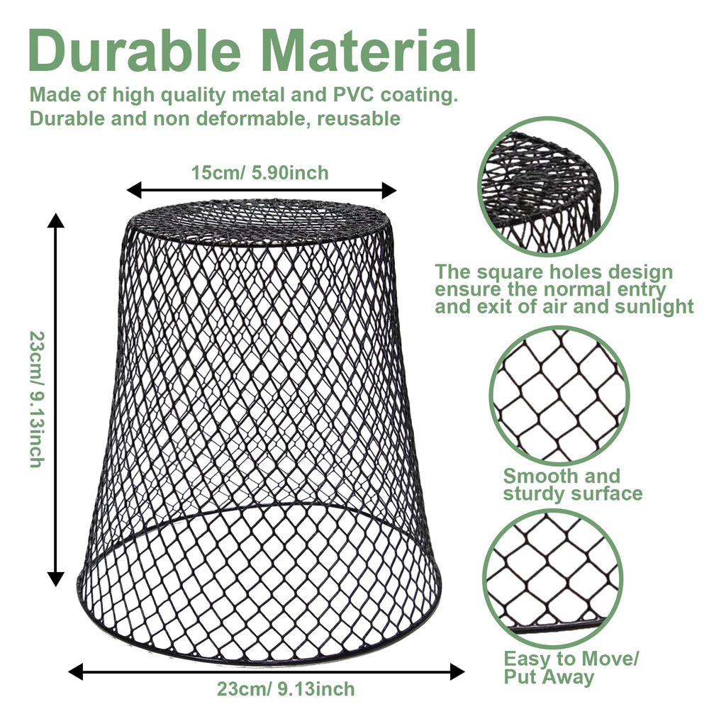 Doksving top view of an open 9x9 inch wire cage providing breathable protection