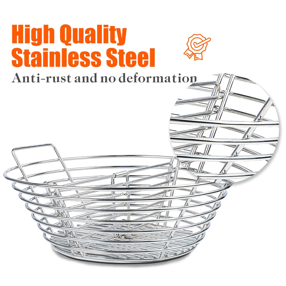 DOLAMOTY basket loaded with charcoal delivering faster heat-up benefit