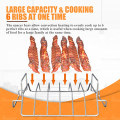DOLAMOTY flat-side rack cradling a turkey for stable oven roasting and better airflow