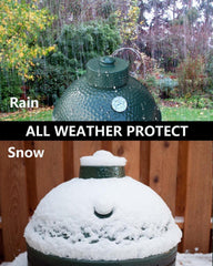 DOLAMOTY cap installed on Big Green Egg during use demonstrating draft control