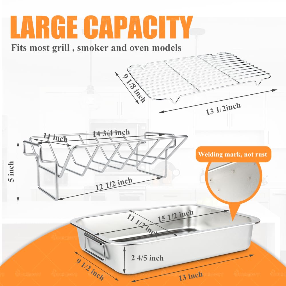 DOLAMOTY rack holding six rib slabs upright to save grill space and improve smoke exposure