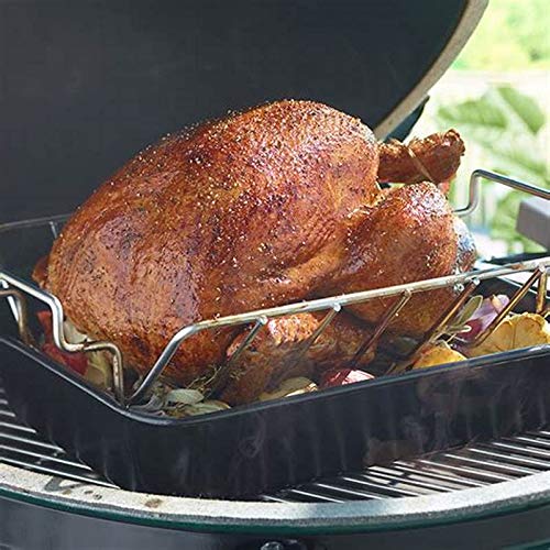 DOLAMOTY rack loaded with six ribs demonstrating increased grill capacity
