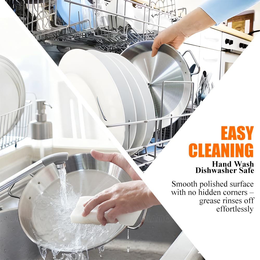 DOLAMOTY polished stainless surface close-up showing easy-clean finish after use