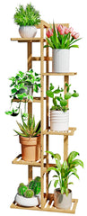 DolceLuna front view of bamboo plant stand showing layered display benefit