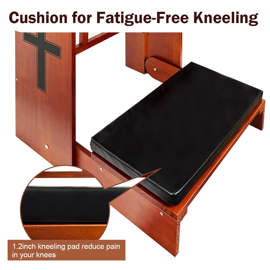 DOLEMODUO kneeler next to Bible showing size and scale for proper fit