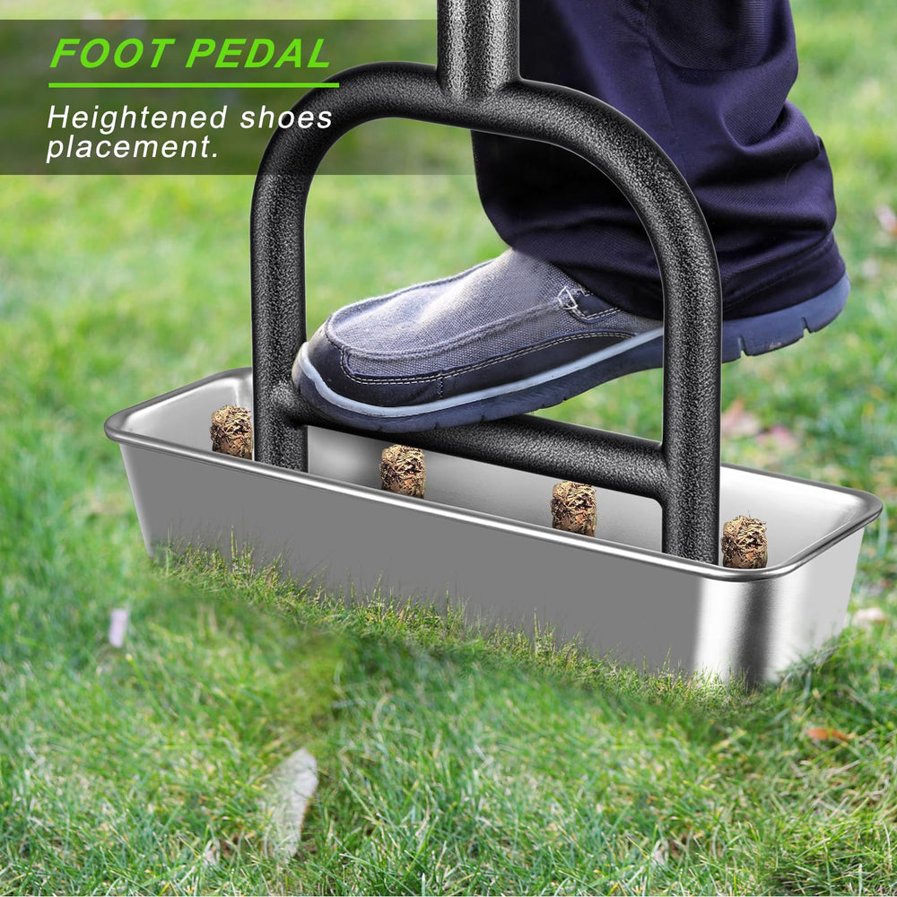 Dolibest aerator in use on lawn demonstrating efficient core extraction and aeration benefit