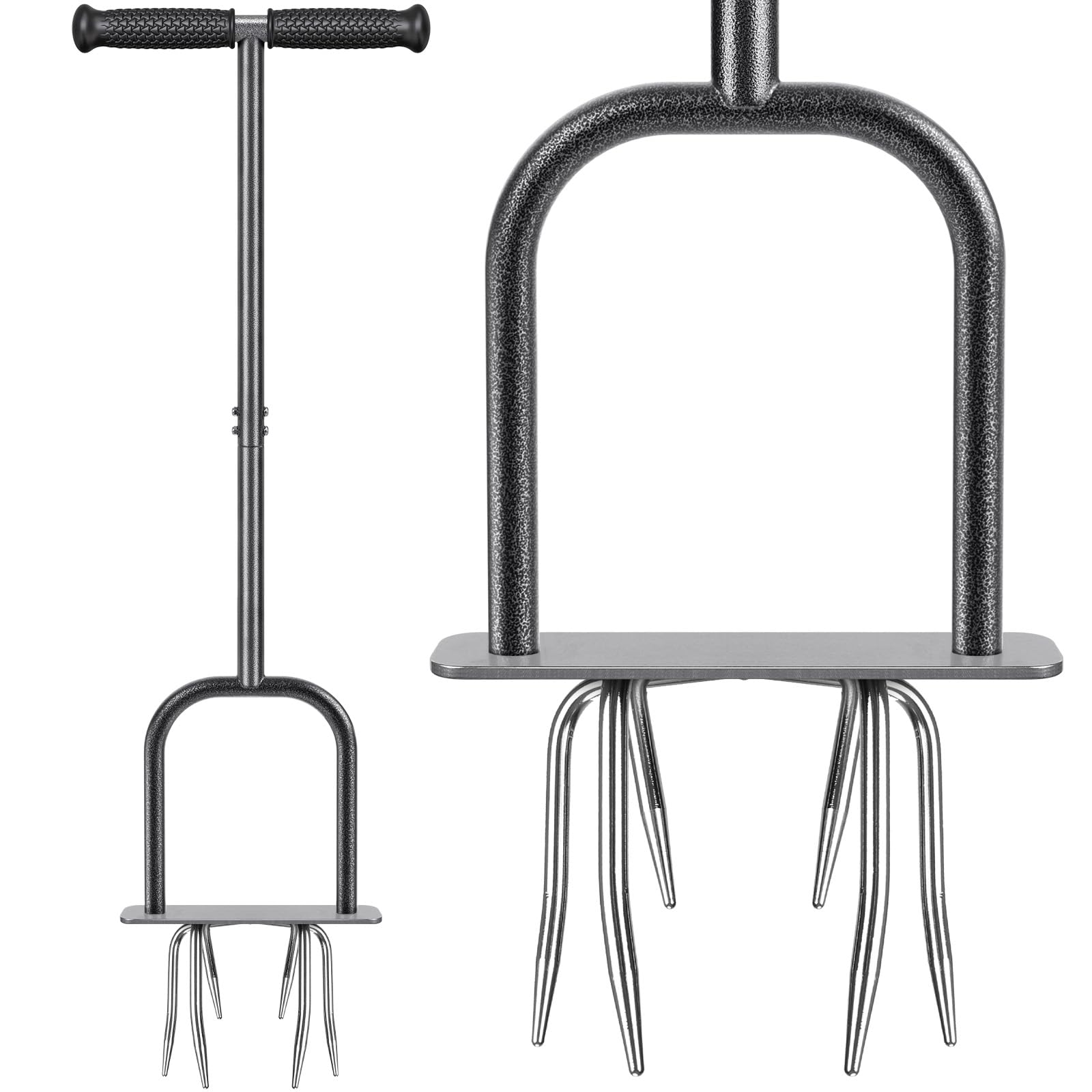 Dolibest front view of all-steel garden claw showing durable construction and quick soil work