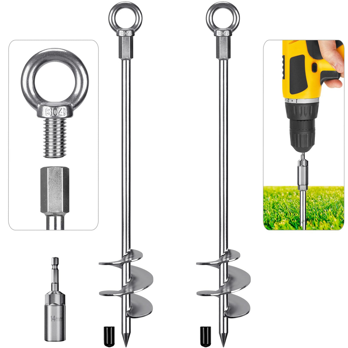 Dolibest front view of two anchors showing set and hardware benefit durable protection