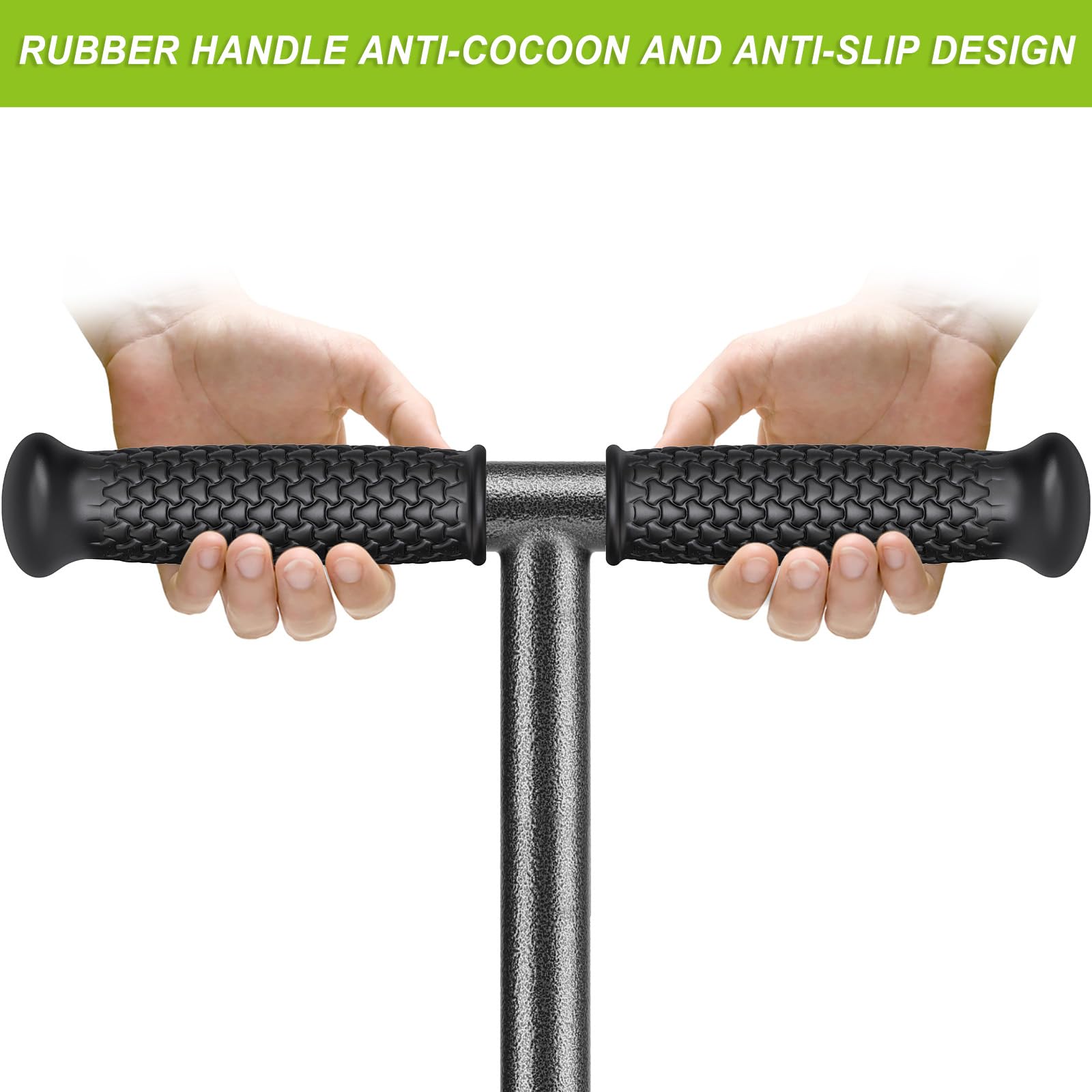 Dolibest soft rubber handle close view showing ergonomic grip that reduces hand fatigue