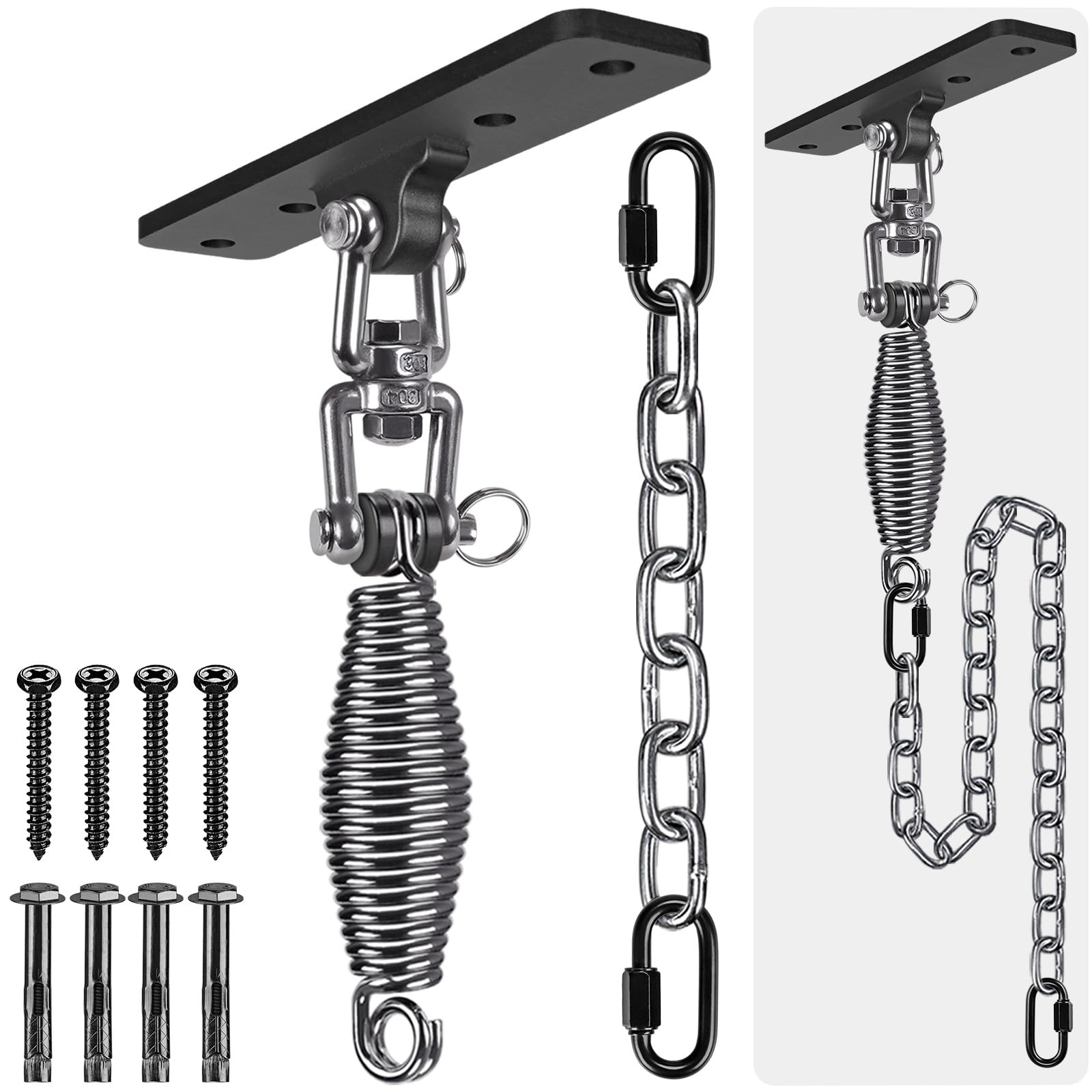 Dolibest hanger front view showing mounting plate and four-hole base for secure installation