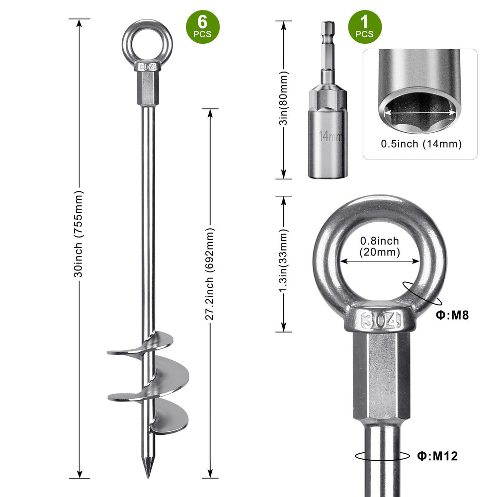 Dolibest six anchors laid out showing complete set for multi-point stabilization