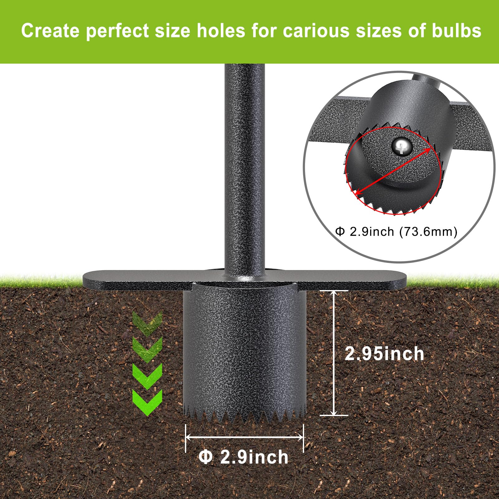 Dolibest spherical push head ejecting soil quickly with less effort