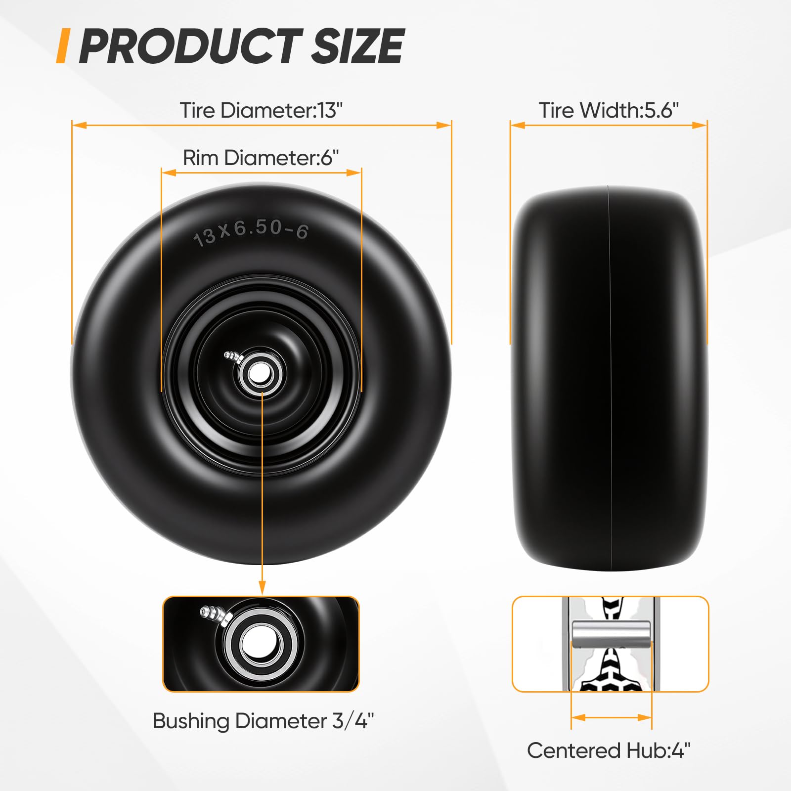 Dollate tire tread close-up highlighting durable polyurethane traction benefit