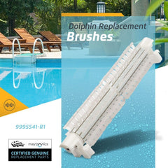 Dolphin brush close-up filaments illustrating agitation and improved scrubbing