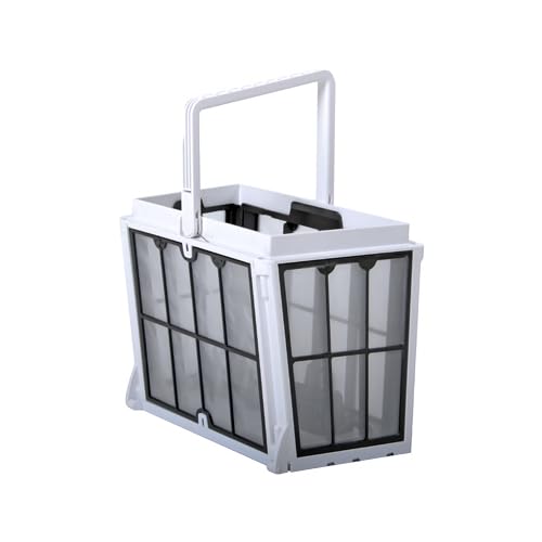 Dolphin fine filter panels beside a pool, keeping cleaner effective and water clearer