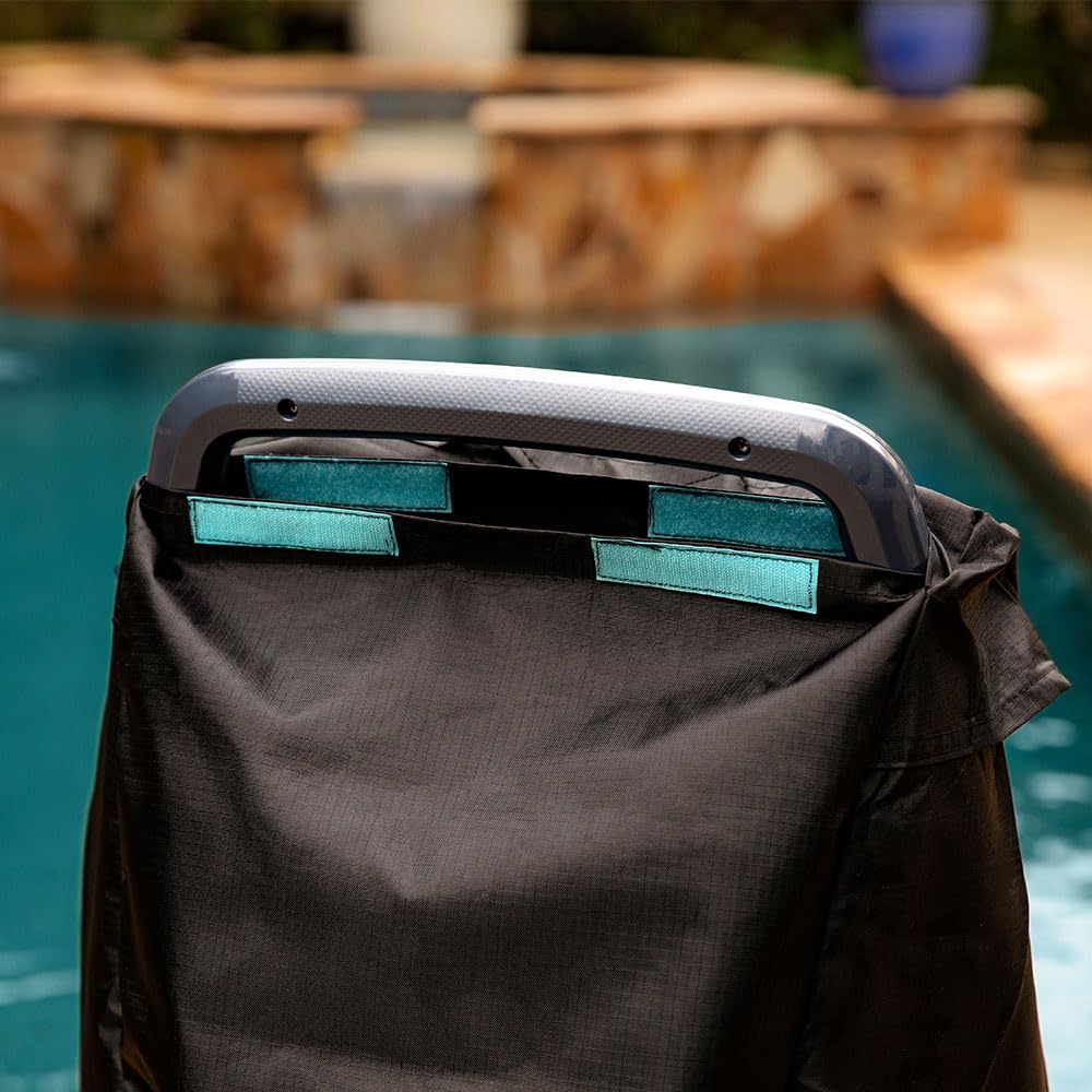 Dolphin label and reinforced seams close-up ensuring long-lasting construction
