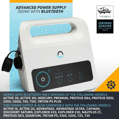 Dolphin power supply plugged into cleaner demonstrating restored Bluetooth control