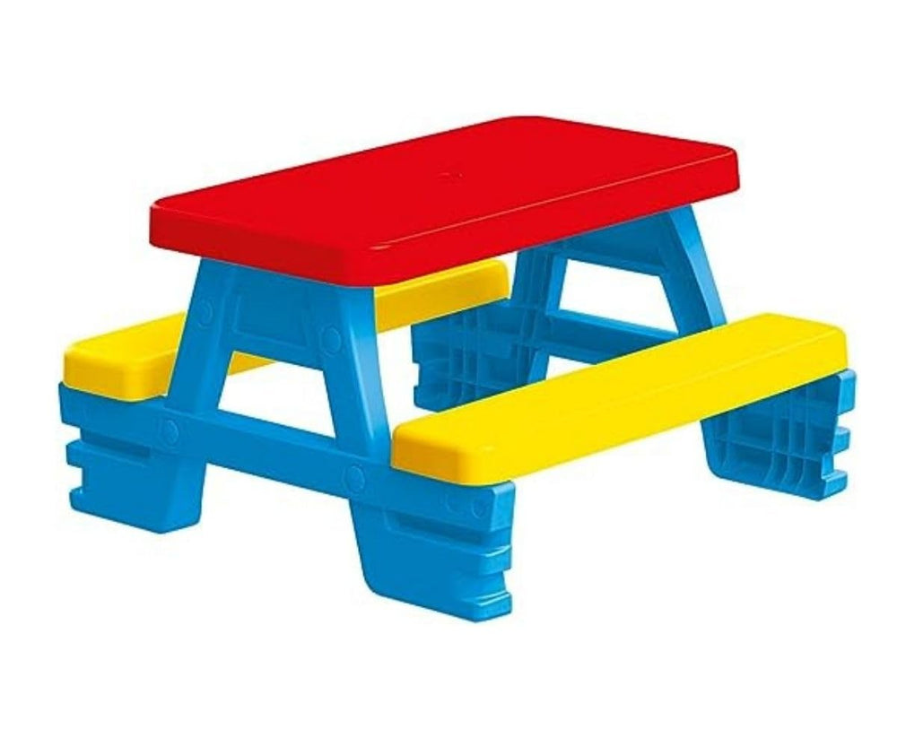DOLU front view full setup showing four-seat picnic table for group play