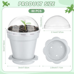 Domensi side view of pot with humidity dome illustrating moisture control benefit