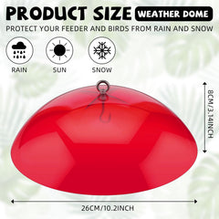 Domensi side profile over feeder showing weather protection benefit