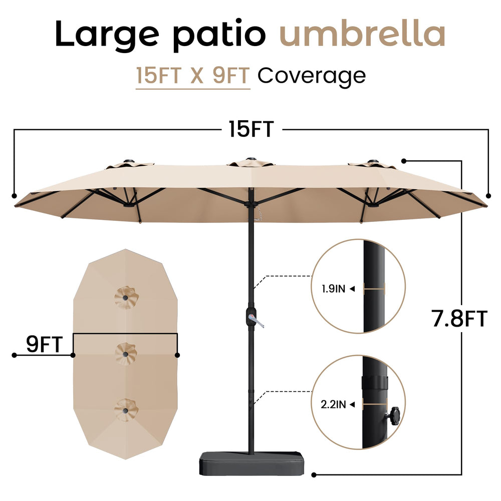 DomeShade next to patio furniture showing scale and seating capacity