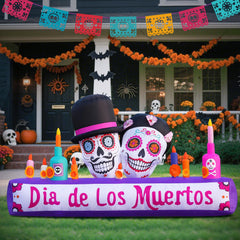 DomKom side profile of 8ft Catrina altar inflatable demonstrating height and silhouette