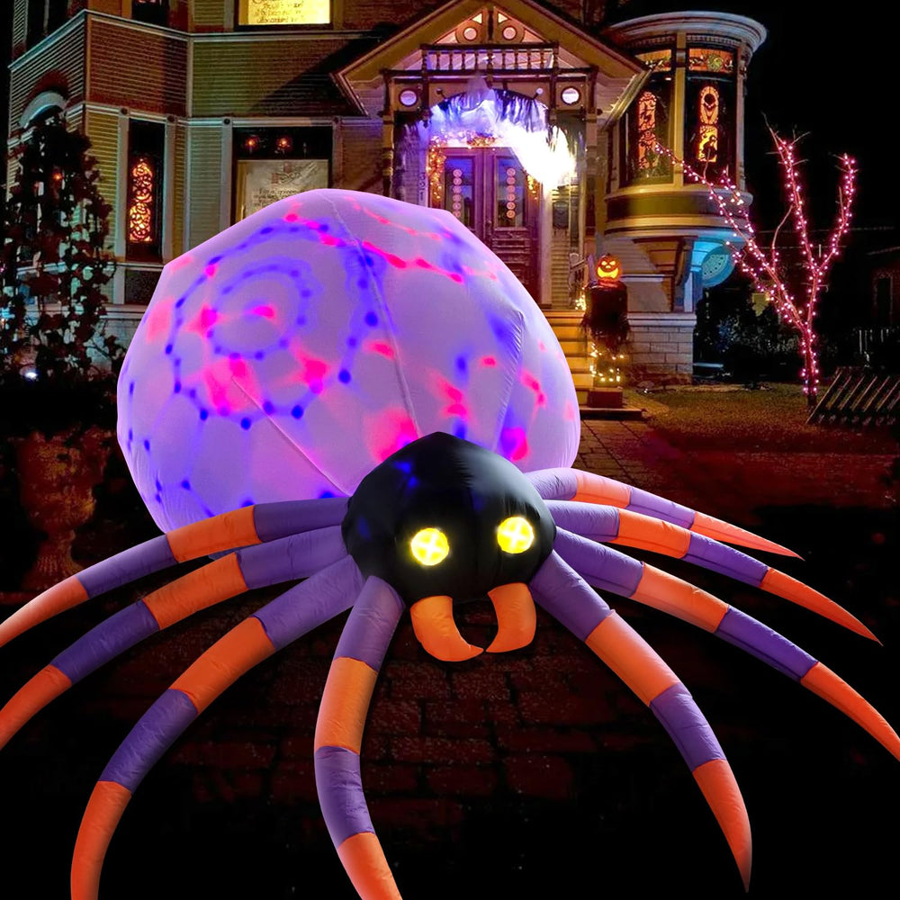 DomKom front view of 8ft spider creating bold yard focal point