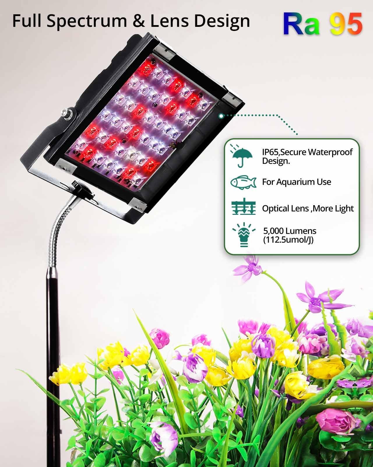 DOMMIA lighting an aquarium refugium illustrating better underwater plant penetration