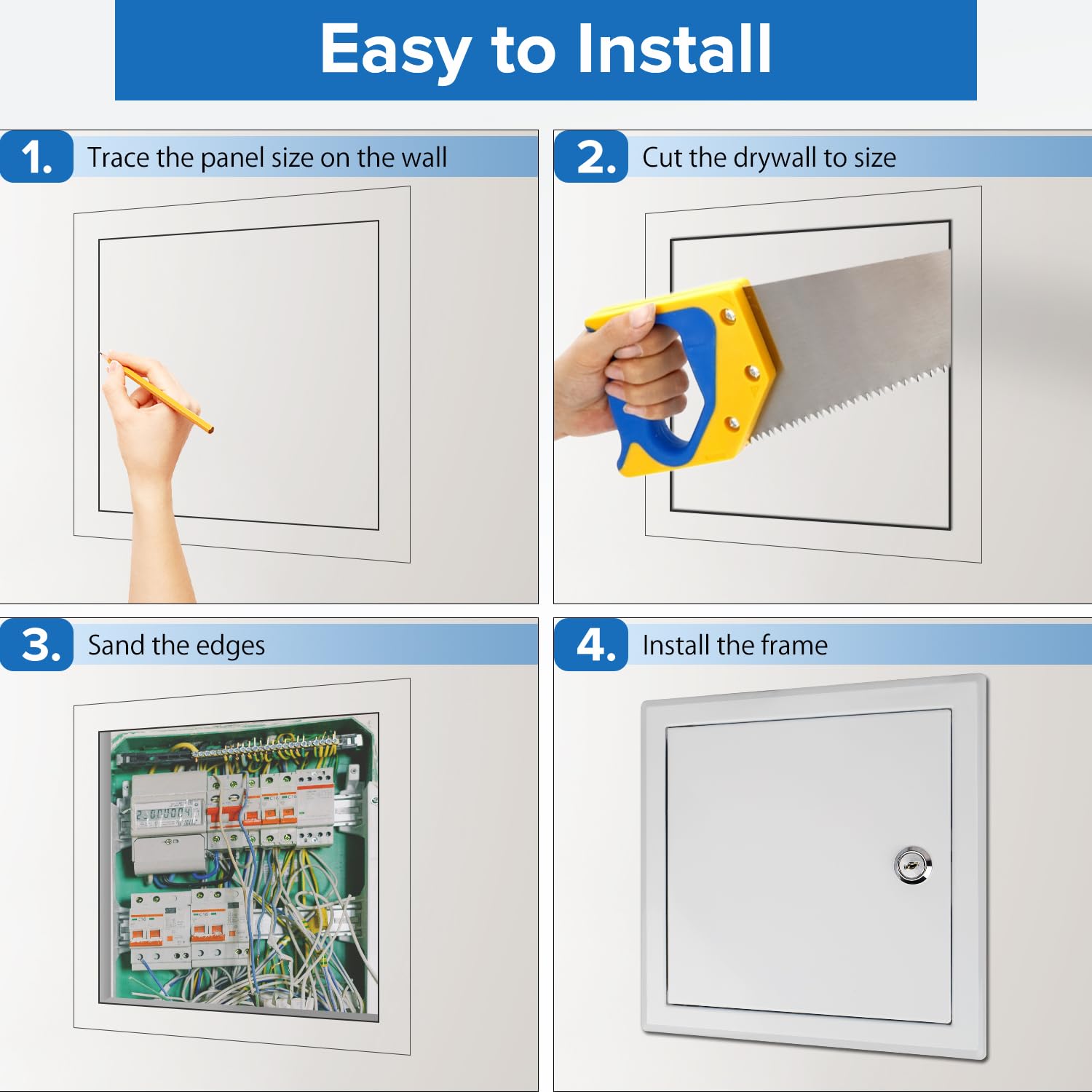 Donext door open showing recessed interior for clear component access