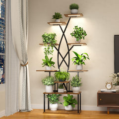 DongRong front view plant stand showing full nine-tier display and style benefit