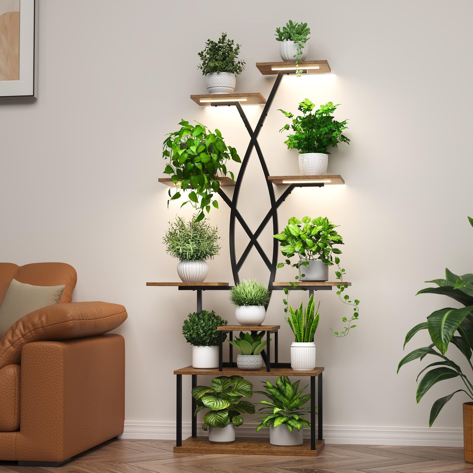 DongRong night mode grow light illuminating plants to indicate supplemental lighting benefit
