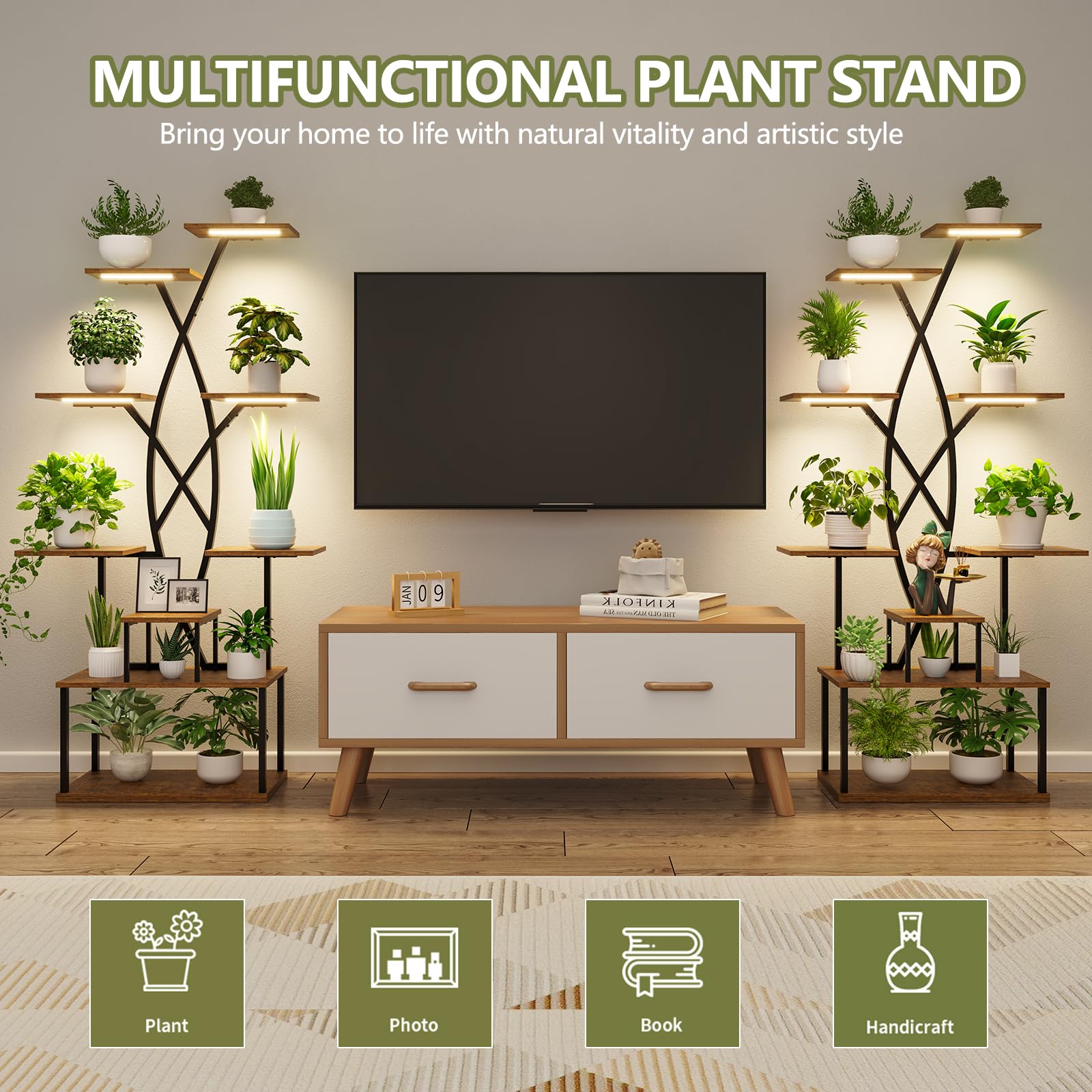 DongRong stand in corner lifestyle scene saves floor space and enhances decor benefit