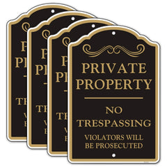 Doninex front view sign showing clear private property message and improved visibility