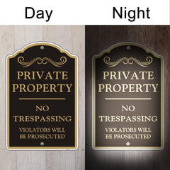 Doninex sign mounted on fence in backyard illustrating simple installation and deterrence