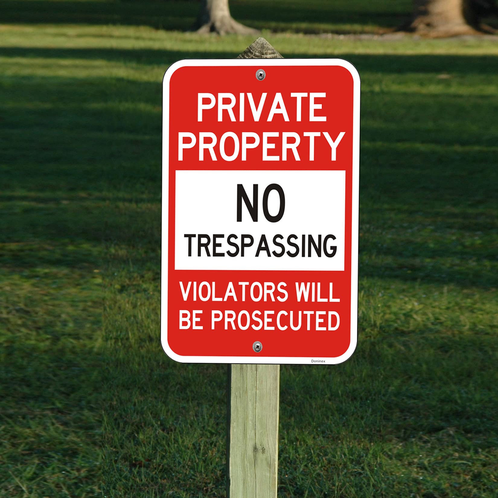 Doninex four-pack mounted on fence illustrating consistent property protection