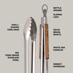 Donkey Long Tong stainless-steel tips detail offering precise log grip