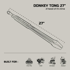Donkey Long Tong white oak handle close-up offering comfortable, heat-resistant grip