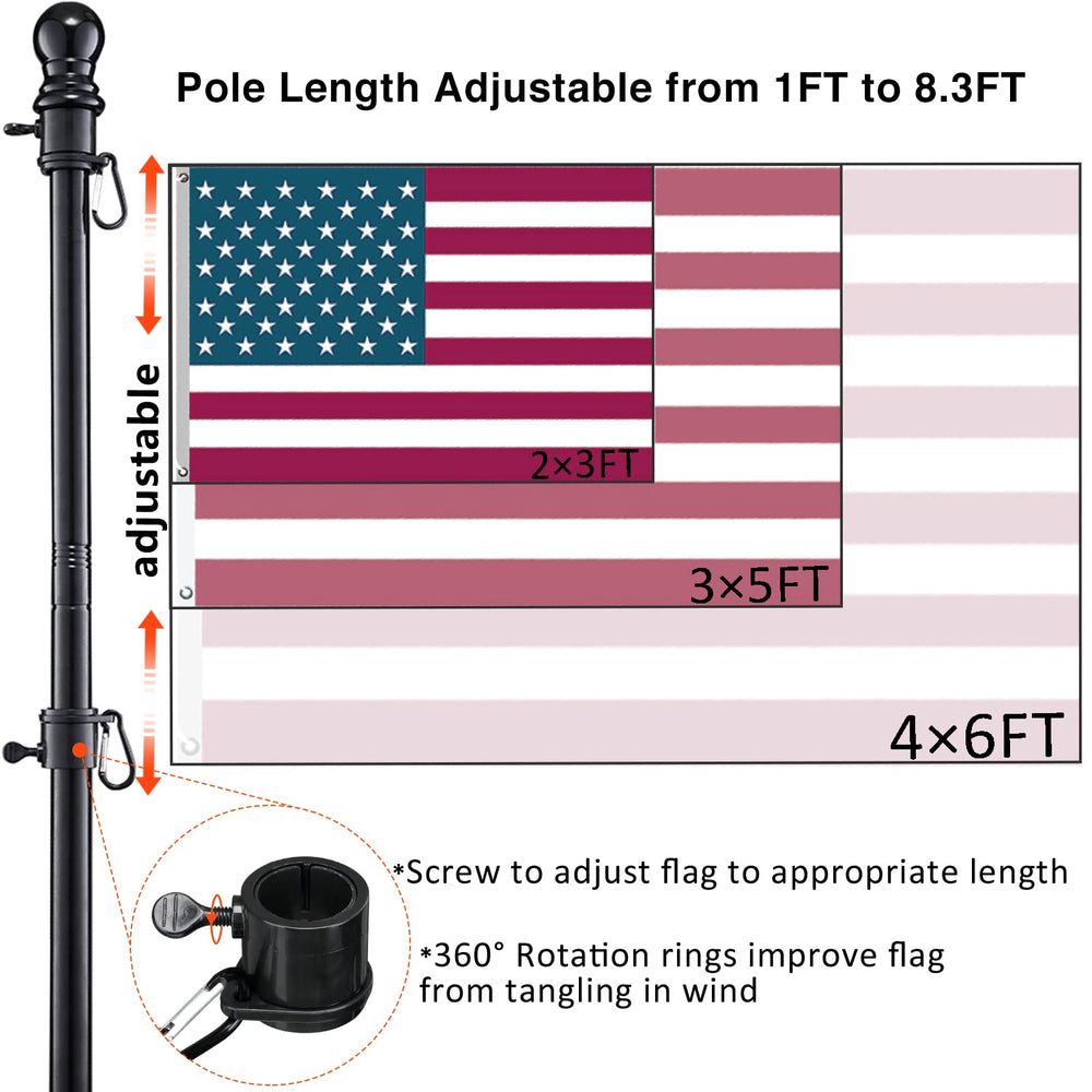 DonSail 3x5ft American flag attached showing ready-to-fly display benefit