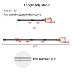 DonSail fully extended pole in use reaching high branch safely