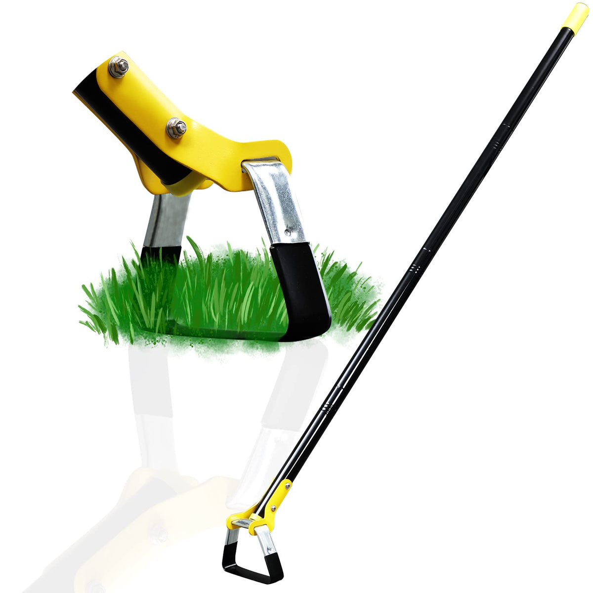 DonSail front view long handle hoe showing full length and blade for easy weeding