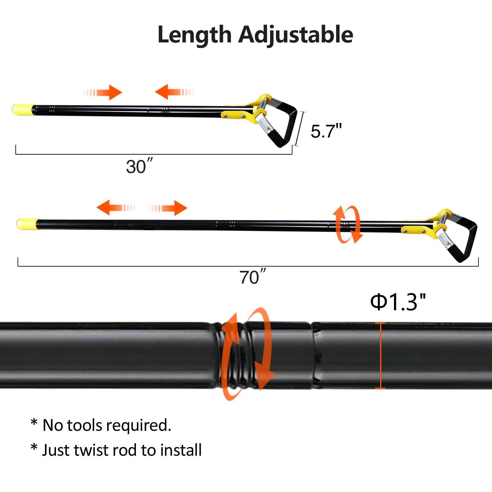 DonSail plastic handle top detail showing comfortable grip for reduced hand fatigue
