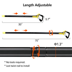 DonSail plastic handle top detail showing comfortable grip for reduced hand fatigue