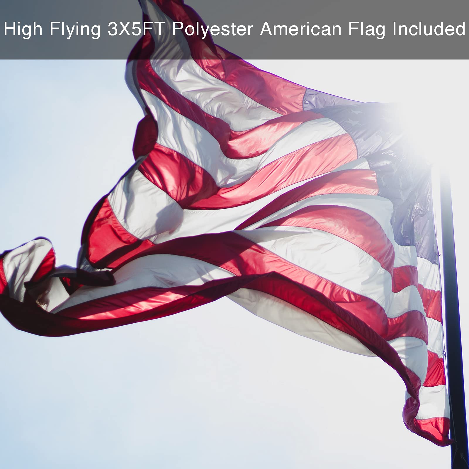 DonSail rotating flag rings detail showing tangle-free flag movement benefit
