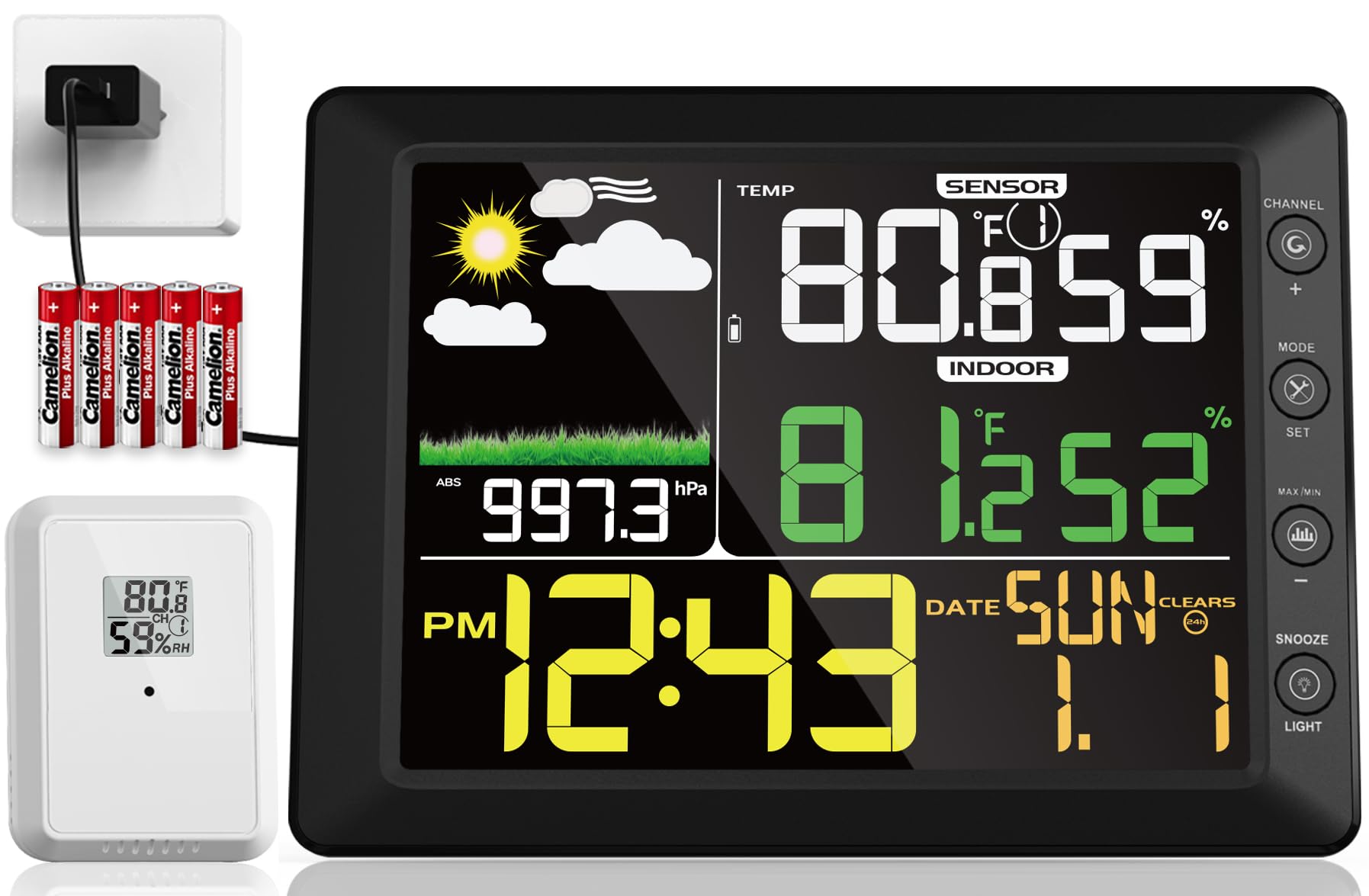 DOOMAY console front display showing temperature and humidity for quick monitoring