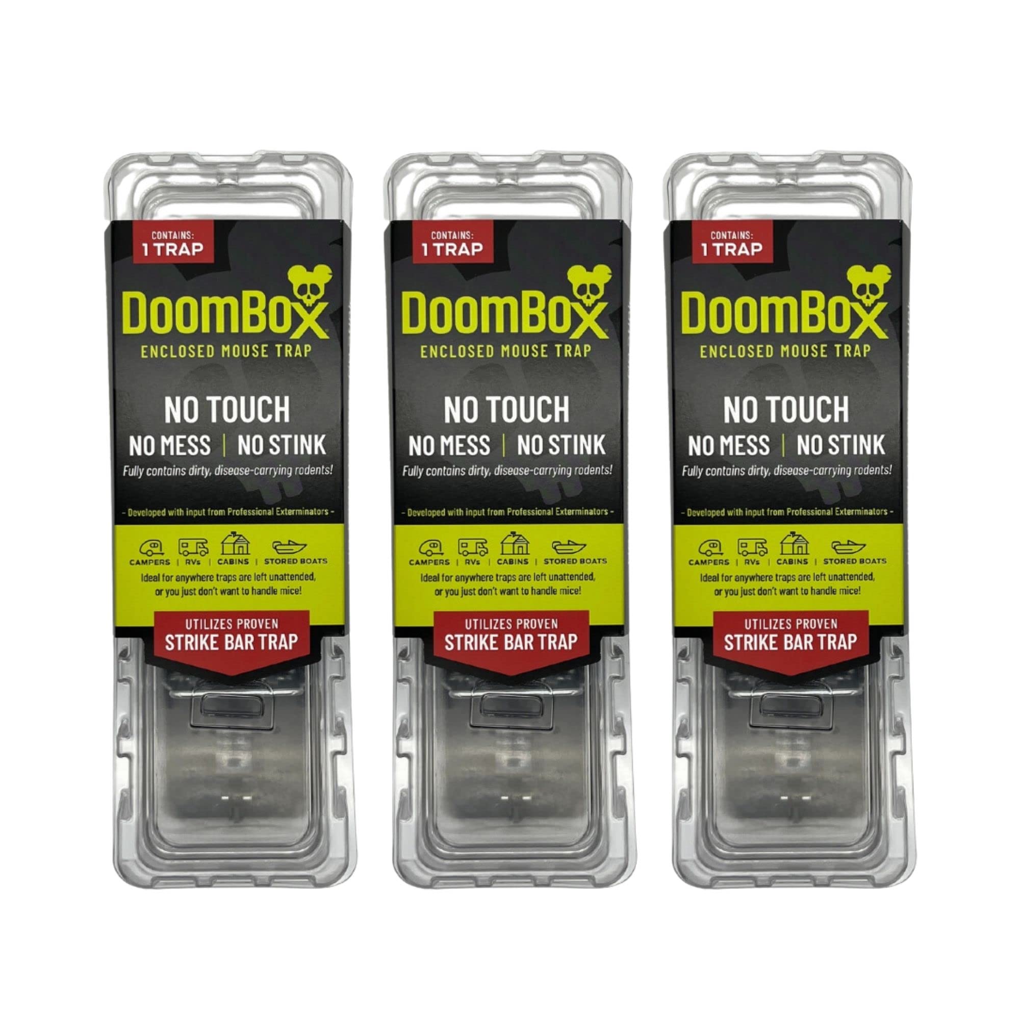 DoomBox front view showing clear enclosure and visible interior for quick checks