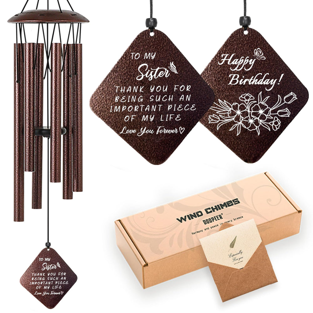 Doopeer front view bronze wind chime hanging and adding charm