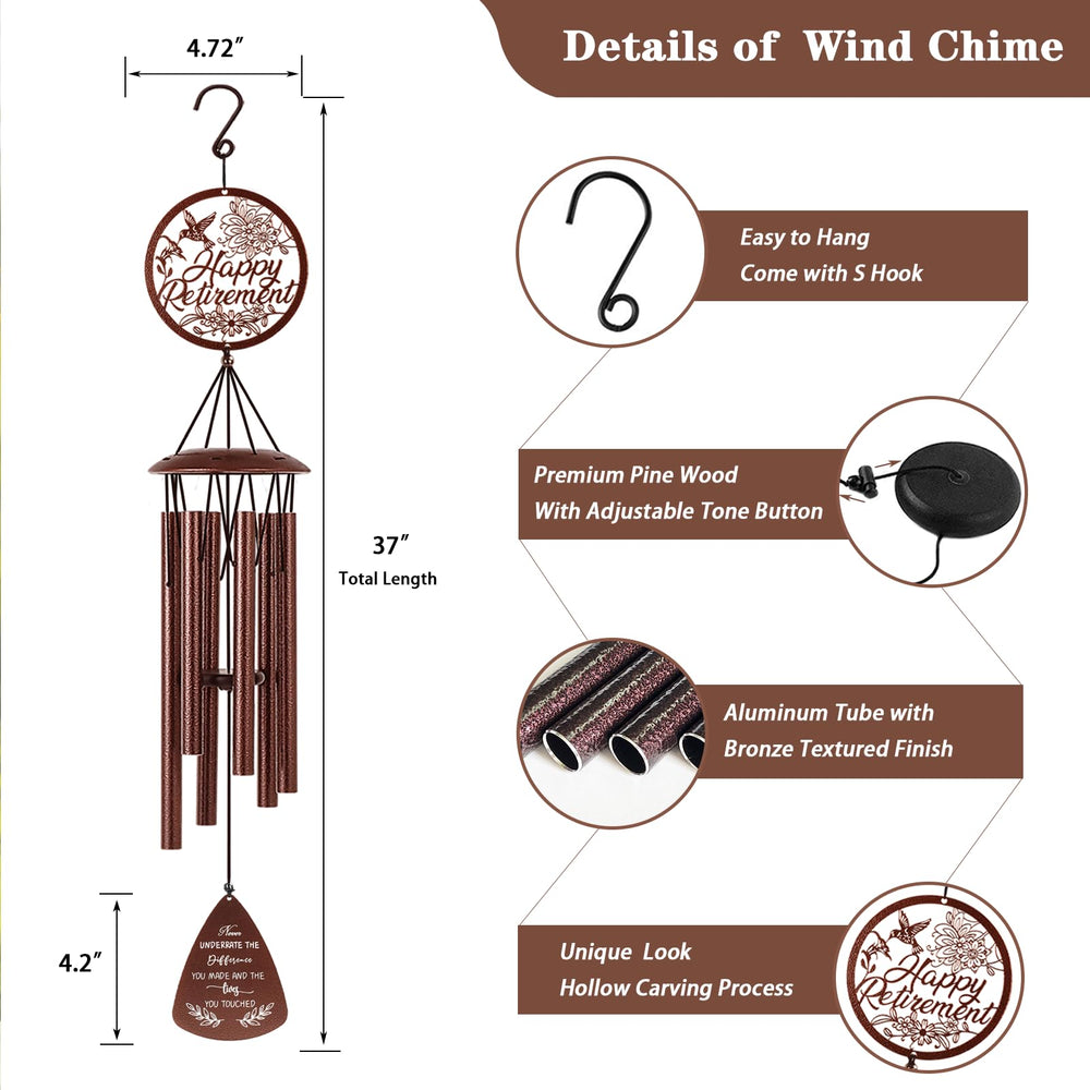 doopeer wind chime hung on porch providing decorative accent and pleasant sound