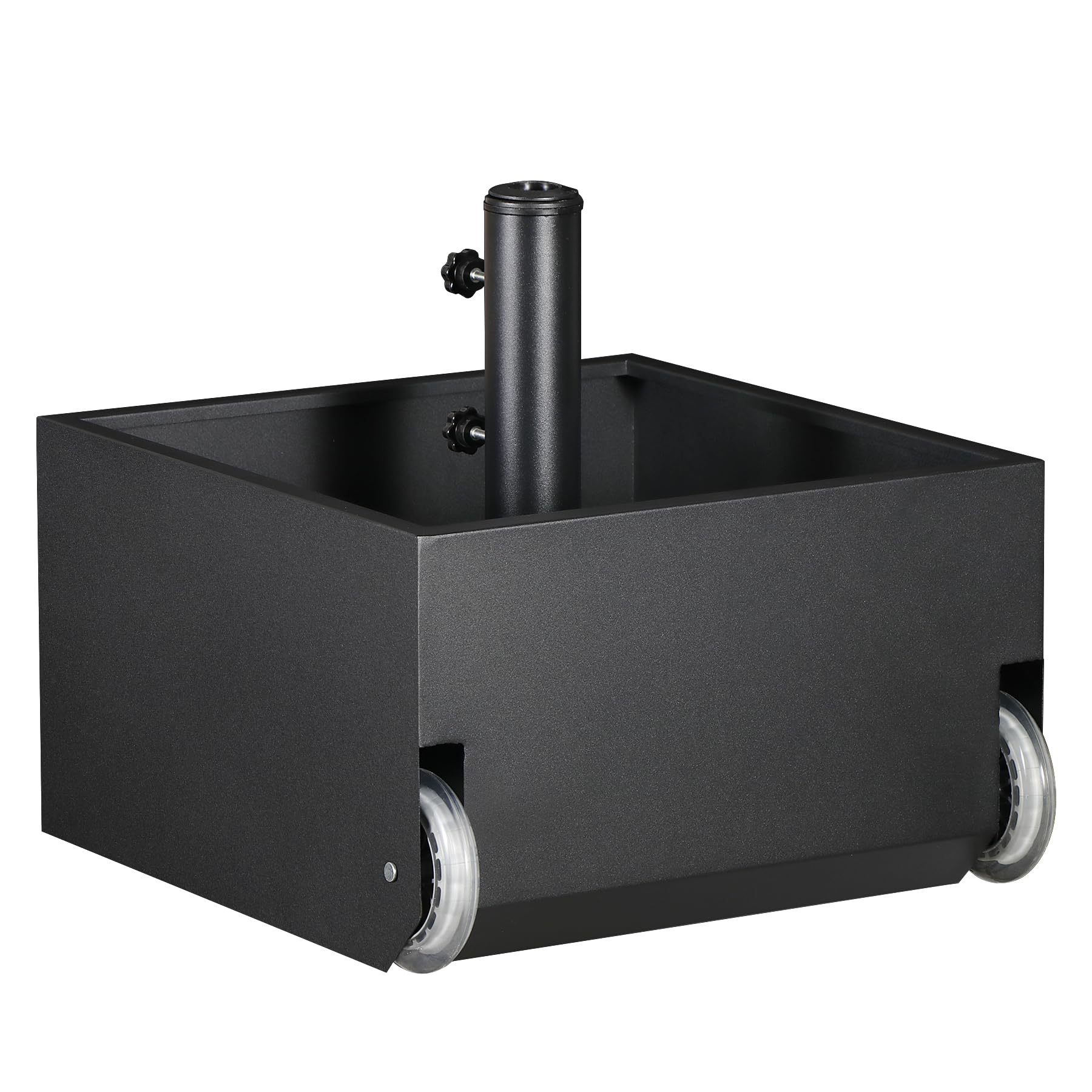 DorBuphan front view of umbrella base showing stable heavy-duty design and secure fit