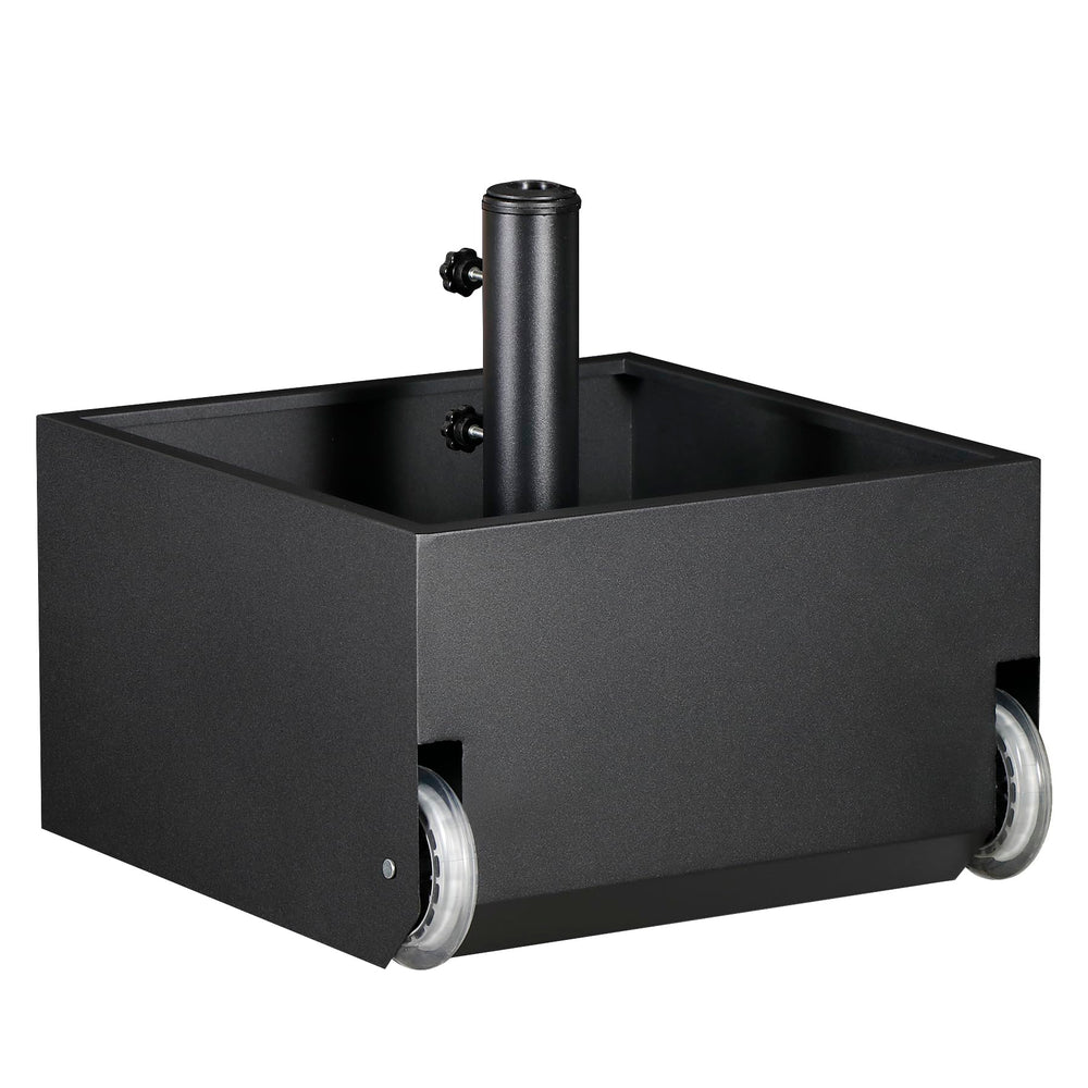 DorBuphan front view of umbrella base showing stable heavy-duty design and secure fit