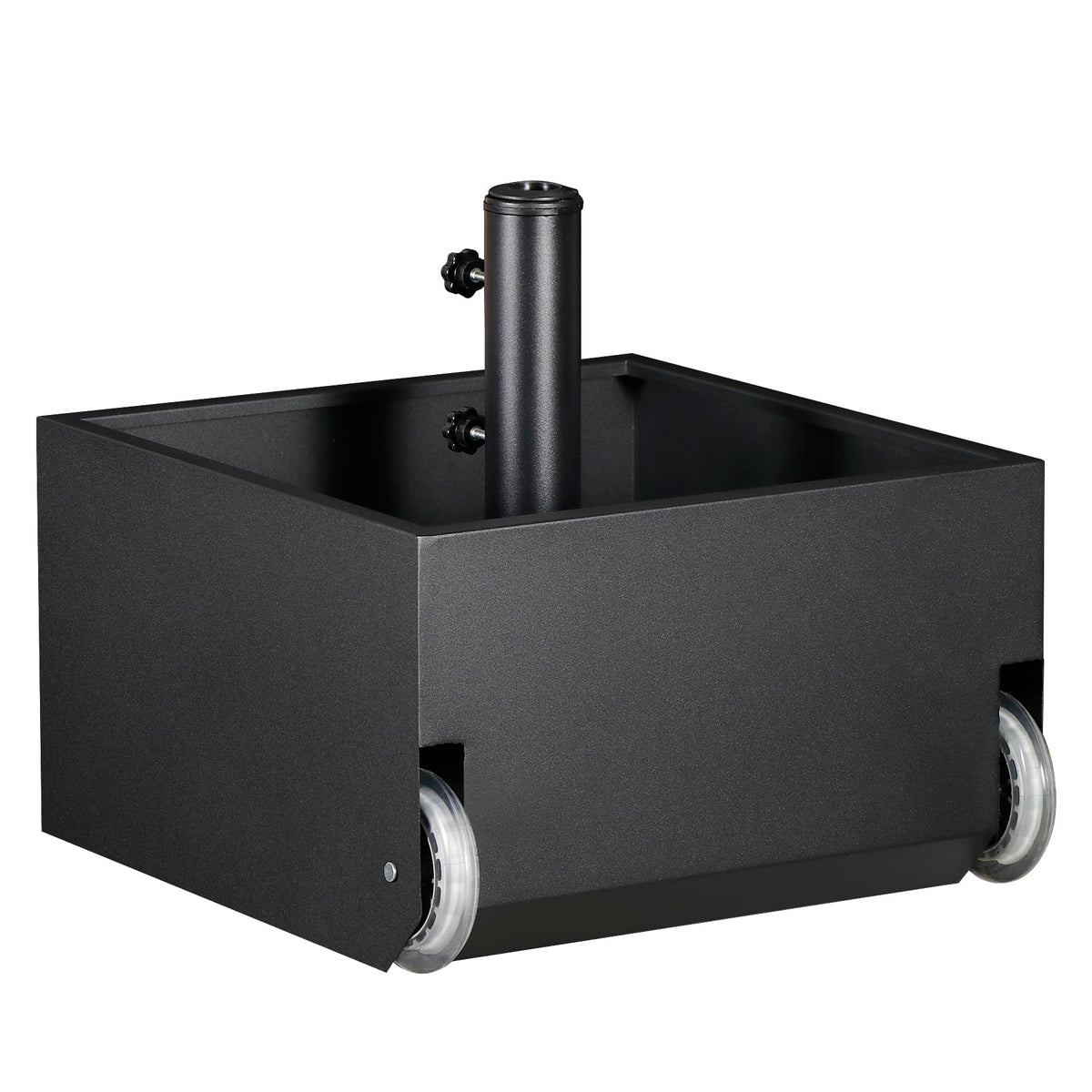 DorBuphan front view of umbrella base showing stable heavy-duty design and secure fit